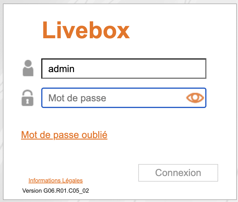 accès admin livebox