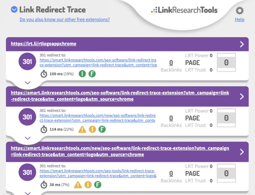 link redirect trace